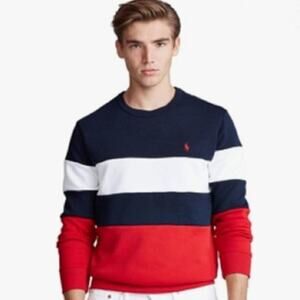 Polo Ralph Lauren Mens Sweatshirt XXL Red White Blue Old Money Preppy Streetwear